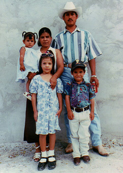 Silvia Perez, her husband Alfredo (who works in an assembly plant owned by Sylvania), and their three children in Ciudad Juárez. Courtesy the Perez family. Silvia Perez, her husband Alfredo (who works in an assembly plant owned by Sylvania), and their three children in Ciudad Juárez. Courtesy the Perez family.