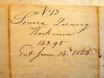 1823 Seneca Quarry workmen payroll. 1823 payroll. National Archives & Records Administration, Records Group 42: Records of the Office of Public Buildings and Public Parks of the National Capital, 1790–1992. The ARC Identifier is 3025595, MLR Number A1 18.