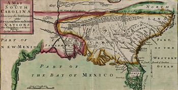 Edw. Crisp, Detail of A compleat description of the province of Carolina in 3 parts, the west part by Capt. Tho. Nairn, 1711. Library of Congress Geography and Map Division, 2004626926. Edw. Crisp, Detail of A compleat description of the province of Carolina in 3 parts, the west part by Capt. Tho. Nairn, 1711. Library of Congress Geography and Map Division, 2004626926.
