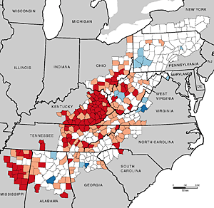 County Economic Status in Appalachia, Fiscal Year 2013, Appalachian Regional Commission.  County Economic Status in Appalachia, Fiscal Year 2013, Appalachian Regional Commission.