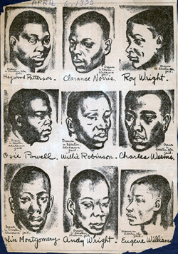 The Daily Worker, Drawing of the Scottsboro Boys, 1935. Courtesy of Emory University's Manuscript, Archives, and Rare Book Library. The Daily Worker, Drawing of the Scottsboro Boys, 1935. Courtesy of Emory University's Manuscript, Archives, and Rare Book Library.