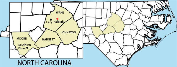 Map of North Carolina Map of North Carolina
