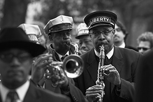 Derek Bridges, Dr. Michael White plays the jazz funeral for Doc Paulin, New Orleans, Louisiana, 2007. Derek Bridges, Dr. Michael White plays the jazz funeral for Doc Paulin, New Orleans, Louisiana, 2007.