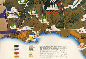 Map of the Industrial South from "The Industrial South," Fortune Magazine, November 18, 1938. Map of the Industrial South from "The Industrial South," Fortune Magazine, November 18, 1938.
