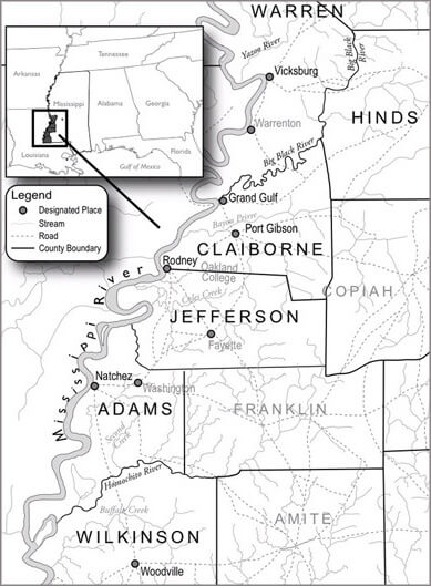 Natchez District of Mississippi, circa 1840, Stephen D. Weaver, 2007.  Natchez District of Mississippi, circa 1840, Stephen D. Weaver, 2007.