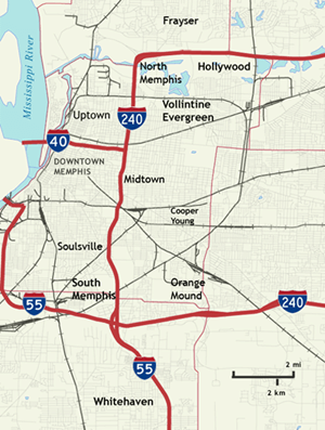 Map of Memphis neighborhoods Map of Memphis neighborhoods