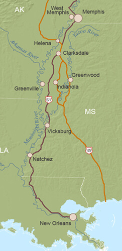 Map of Mississippi Delta from Charles Wilson's "Mississippi Delta" Map of Mississippi Delta from Charles Wilson's "Mississippi Delta"