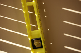 John Howard, Carpenter's level and sun slats, Henry County, Georgia, November 2008. John Howard, Carpenter's level and sun slats, Henry County, Georgia, November 2008.