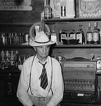 Russell Lee, Library of Congress, Prints & Photographs Division FSA-OWI Collection Reproduction Number: LC-USF34-031581-D DLC, Cajun proprietor of barroom, Crowley, Louisiana, 1938.  Russell Lee, Library of Congress, Prints & Photographs Division FSA-OWI Collection Reproduction Number: LC-USF34-031581-D DLC, Cajun proprietor of barroom, Crowley, Louisiana, 1938.