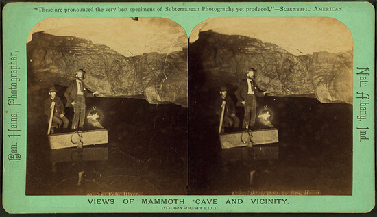 Ben Hains, Echo River, Mammoth Cave, Kentucky, 1889.  Ben Hains, Echo River, Mammoth Cave, Kentucky, 1889.
