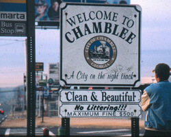 Street sign on Buford Highway. Chamblee, Georgia. Photo by Mary Odem, 2001 Street sign on Buford Highway. Chamblee, Georgia. Photo by Mary Odem, 2001