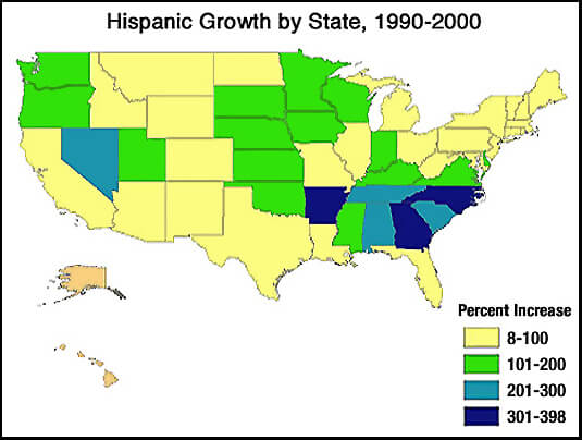 Hispanic Growth by State