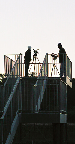 James Peck, Marty Garner and Shenid Bhayroo filming at Avery Island, Louisiana, 2006.   James Peck, Marty Garner and Shenid Bhayroo filming at Avery Island, Louisiana, 2006.