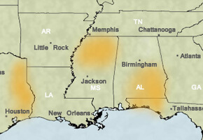 Areas of Black Sacred Harp Activity Areas of Black Sacred Harp Activity