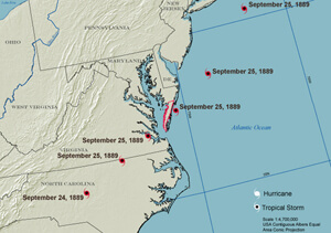 Hurricane Paths, Eastern Shore and Vicinity 1872-1928. Hurricane Paths, Eastern Shore and Vicinity 1872-1928.
