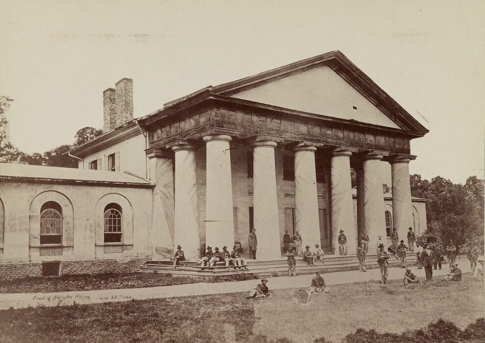 Arlington House, Virginia, June 28, 1864. Photographic print by Andrew J. Russell. Courtesy of Wikimedia Commons. Image is in public domain. Arlington House, Virginia, June 28, 1864. Photographic print by Andrew J. Russell. Courtesy of Wikimedia Commons. Image is in public domain.