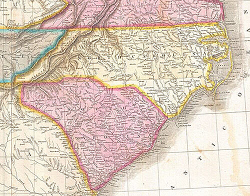 John Pinkerton, "United States of America Southern Part," 1818. From Pinkerton, J., A Modern Atlas, from the Latest and Best Authorities, Exhibiting the Various Divisions of the World with its chief Empires, Kingdoms, and States; in Sixty Maps, carefully reduced from the Larges and Most Authentic Sources. 1818, Philadelphia, Thomas Dobson Edition. Via Wikimedia Commons.