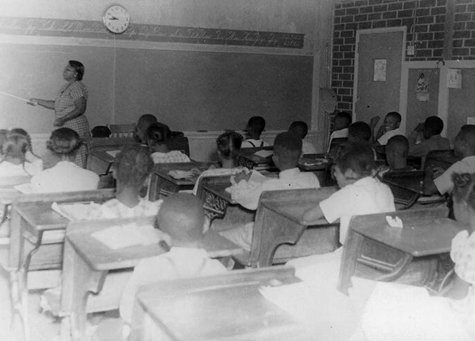 African American elementary school students in class, Sylvania, Georgia, 1951. Photograph by unknown creator. Courtesy of the Screven-Jenkins Regional Library System Collection, Digital Library of Georgia. Image is in public domain.