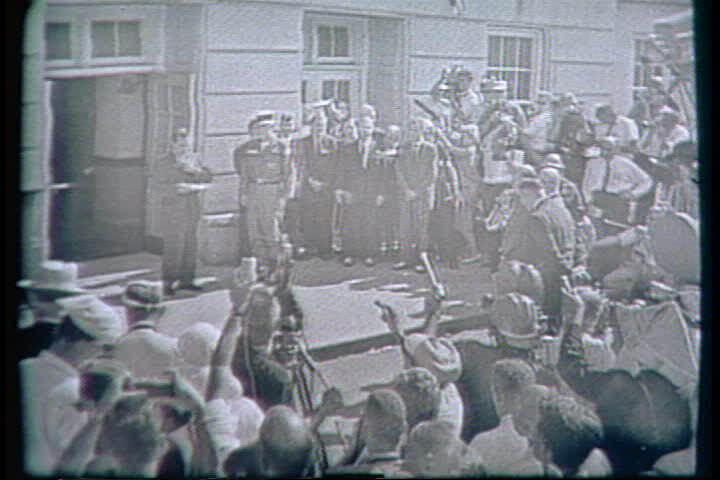 WSB-TV newsfilm clip of Alabama governor George C. Wallace standing in the doorway to prevent registration of African American students at the University of Alabama, Tuscaloosa, Alabama, June 11, 1963. Video still by WSB-TV Atlanta. Courtesy of the Civil Rights Digital Library, Walter J. Brown Media Archives, University of Georgia.