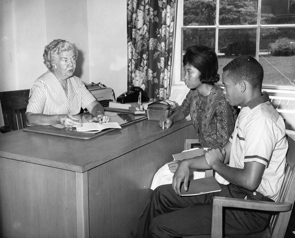 Grady High School admits its first African American students, Lawrence Jefferson and Mary McMullen, Atlanta, Georgia, September 6, 1961. Photograph by Bill Wilson. Originally published in the Atlanta Journal-Constitution. Courtesy of the Atlanta Journal-Constitution Photographic Archive, Georgia State University.