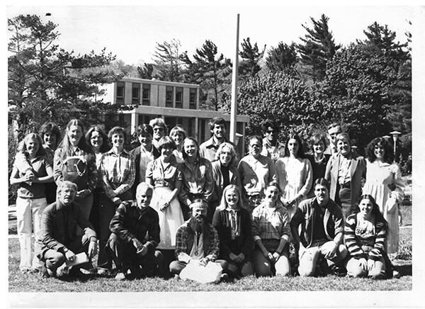 Faculty and students of the Appalachian Culture Semester, Appalachian State University, Boone, North Carolina, 1980. Dr. Patricia Beaver, professor emeritus and former director of the Center for Appalachian Studies, standing third from left. Academic activist Helen Lewis, standing second from right. Photograph courtesy of Deborah Thompson. Faculty and students of the Appalachian Culture Semester, Appalachian State University, Boone, North Carolina, 1980. Dr. Patricia Beaver, professor emeritus and former director of the Center for Appalachian Studies, standing third from left. Academic activist Helen Lewis, standing second from right. Photograph courtesy of Deborah Thompson.