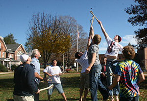 Cherokee stickball game, Liston B. Ramsey Center for Regional Studies, Mars Hill University, November 8, 2011. Photograph by Hannah Furgiuele. Courtesy of the Liston B. Ramsey Center for Regional Studies at Mars Hill University. Cherokee stickball game, Liston B. Ramsey Center for Regional Studies, Mars Hill University, November 8, 2011. Photograph by Hannah Furgiuele. Courtesy of the Liston B. Ramsey Center for Regional Studies at Mars Hill University.