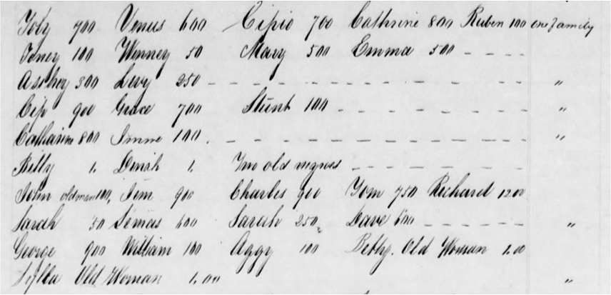 Robert Martin's inventory showing Toney, Winney, and Ashley. Entry from the Charleston Estate Inventory Book. Courtesy of the South Carolina Department of Archives and History. Robert Martin's inventory showing Toney, Winney, and Ashley. Entry from the Charleston Estate Inventory Book. Courtesy of the South Carolina Department of Archives and History.