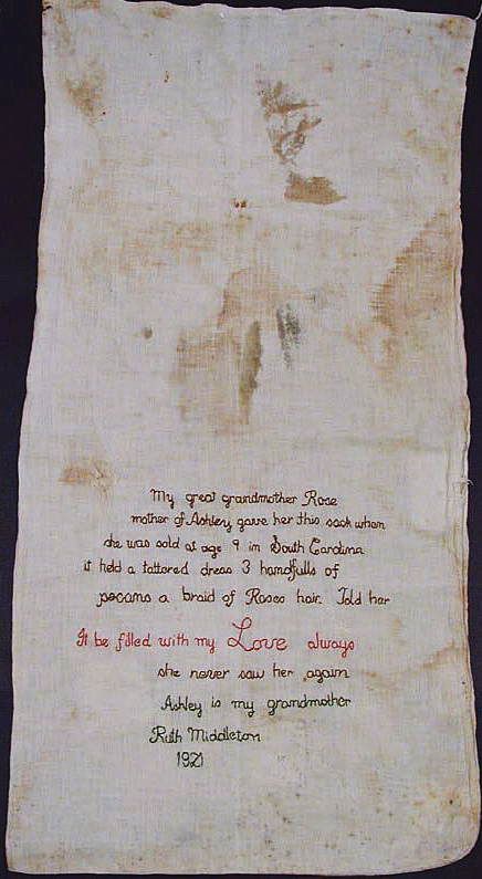 Ashley's Sack, Charleston, South Carolina, 2016. Photograph courtesy of the Middleton Place Foundation.