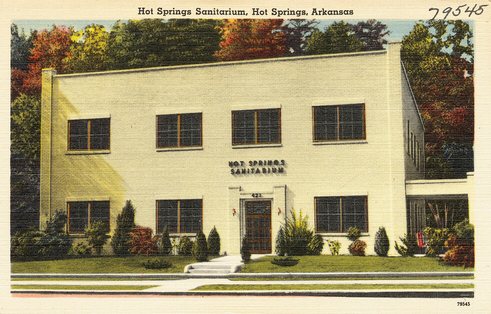Hot Springs Sanitarium, Hot Springs, Arkansas, ca. 1930. Photograph by the Tichnor Brothers. Image courtesy of Flickr user Boston Public Library. Creative Commons license CC BY 2.0.