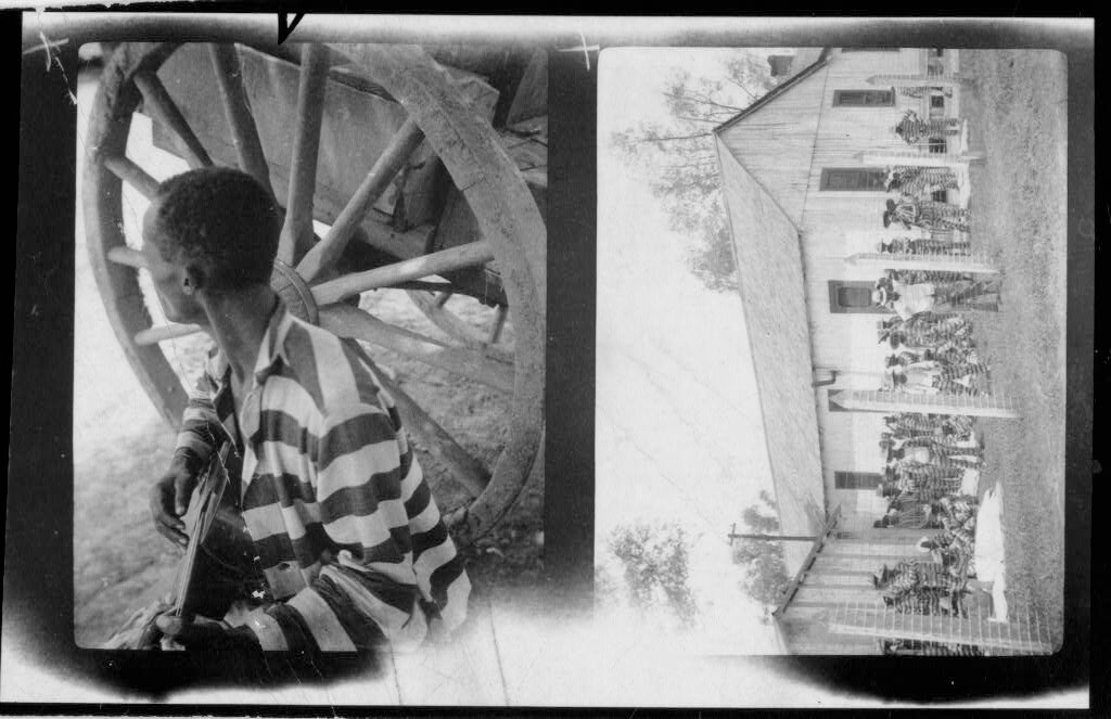 Leadbelly with African American prisoners, compound no. 1, Louisiana State Penitentiary, Angola, Louisiana, 1934. Photograph by Alan Lomax. The Lomax Collection, Library of Congress. Courtesy of The Library of Congress, Prints and Photographs Online Catalog, digital ID loc.gov/resource/ppmsc.00348/. Leadbelly with African American prisoners, compound no. 1, Louisiana State Penitentiary, Angola, Louisiana, 1934. Photograph by Alan Lomax. The Lomax Collection, Library of Congress. Courtesy of The Library of Congress, Prints and Photographs Online Catalog, digital ID loc.gov/resource/ppmsc.00348/.