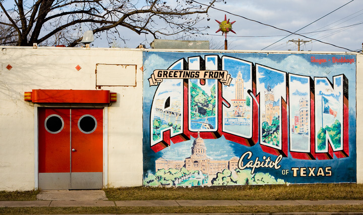 Greetings From Austin, Capitol of Texas. Photograph by Flickr user mirsasha (CC BY-NC-ND 2.0). Greetings From Austin, Capitol of Texas. Photograph by Flickr user mirsasha (CC BY-NC-ND 2.0).