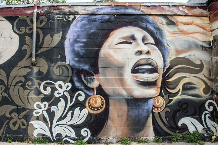 Mural on the wall of the Victory Grill, a longtime "Juke Joint" on 11th Street in East Austin. Painted by the Trust Your Struggle mural collective of soul musician Lavelle White. Photograph by Carol M. Highsmith. Courtesy of the Lyda Hill Texas Collection of Photographs in Carol M. Highsmith's America Project, Library of Congress, Prints and Photographs Division, LC-DIG-highsm-28220. Mural on the wall of the Victory Grill, a longtime "Juke Joint" on 11th Street in East Austin. Painted by the Trust Your Struggle mural collective of soul musician Lavelle White. Photograph by Carol M. Highsmith. Courtesy of the Lyda Hill Texas Collection of Photographs in Carol M. Highsmith's America Project, Library of Congress, Prints and Photographs Division, LC-DIG-highsm-28220.