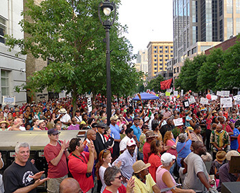 Moral Monday demonstration, Raleigh, North Carolina, July 29, 2013. Photograph by Cristóbal Palmer. Courtesy of Cristóbal Palmer. Moral Monday demonstration, Raleigh, North Carolina, July 29, 2013. Photograph by Cristóbal Palmer. Courtesy of Cristóbal Palmer.