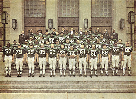 1965 Michigan State University varsity football team. Photograph reproduced by permission of the MSU Photograph Collection, Michigan State University Archives & Historical Collections, 1965. © Michigan State University.