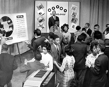 Bob King watches dancers on Teenarama, Washington DC, ca. 1960s, in Kendall Productions Records, Smithsonian Anacostia Community Museum.  Bob King watches dancers on Teenarama, Washington DC, ca. 1960s, in Kendall Productions Records, Smithsonian Anacostia Community Museum.