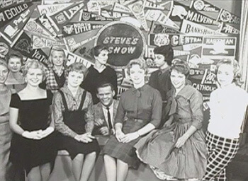 Steve's Show broadcast locally from Little Rock during the 1957 school integration crisis. The show was whites only and Hazel Bryan danced regularly on the show. Little Rock, Arkansas, ca. late 1950s. Screenshot from Steve's Show, dir. Sandra Hubbard (Morning Star Studio, 2004). Screenshot courtesy of Matthew F. Delmont. Steve's Show broadcast locally from Little Rock during the 1957 school integration crisis. The show was whites only and Hazel Bryan danced regularly on the show. Little Rock, Arkansas, ca. late 1950s. Screenshot from Steve's Show, dir. Sandra Hubbard (Morning Star Studio, 2004). Screenshot courtesy of Matthew F. Delmont.