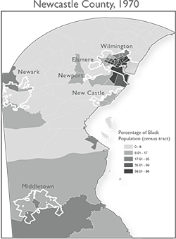 Michael Page, Percentage of Black Population in Newcastle County, Delaware in 1970, 2012. Michael Page, Percentage of Black Population in Newcastle County, Delaware in 1970, 2012.
