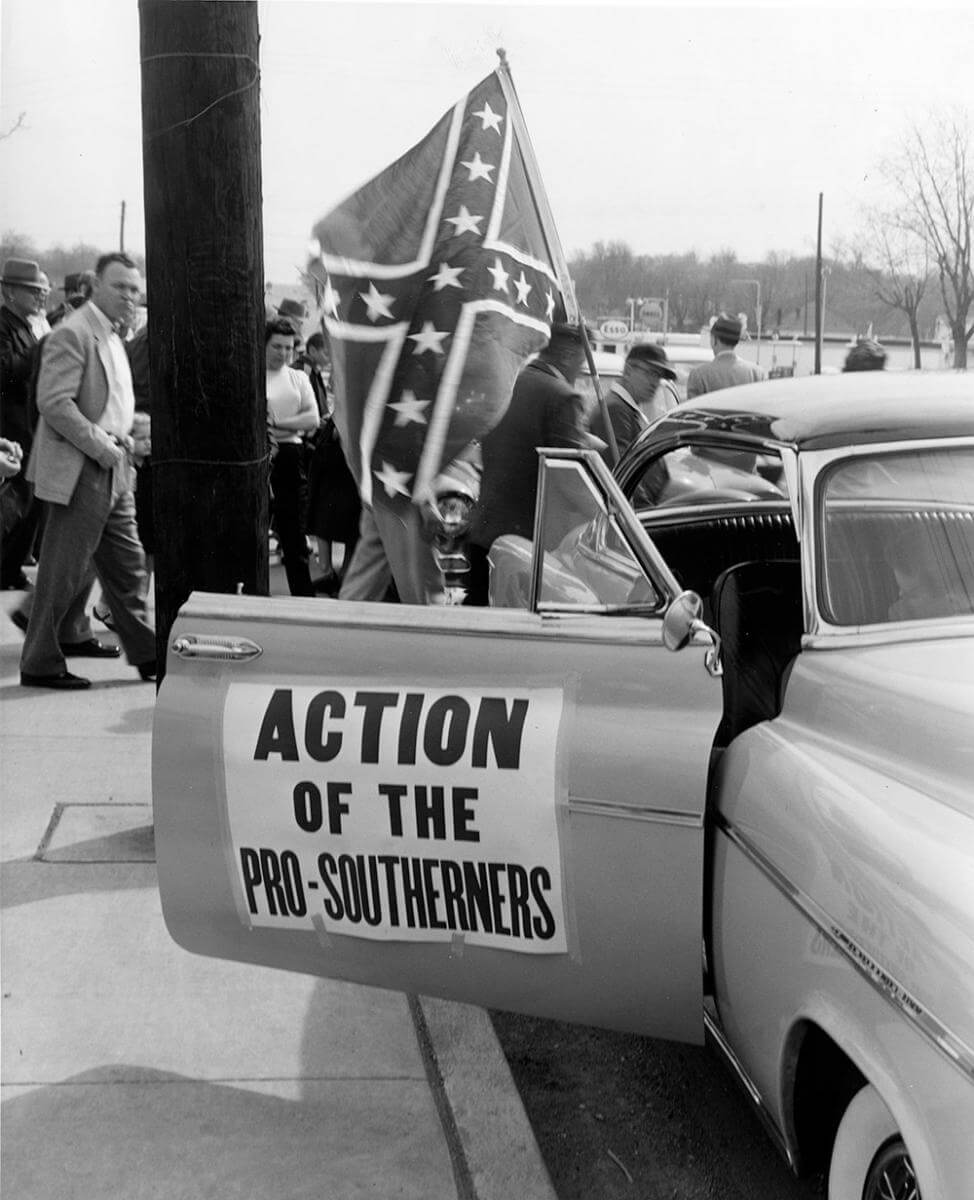 Car at segregationist rally, Nashville, TN, March 1956. © Nashville Public Library. Car at segregationist rally, Nashville, TN, March 1956. © Nashville Public Library.