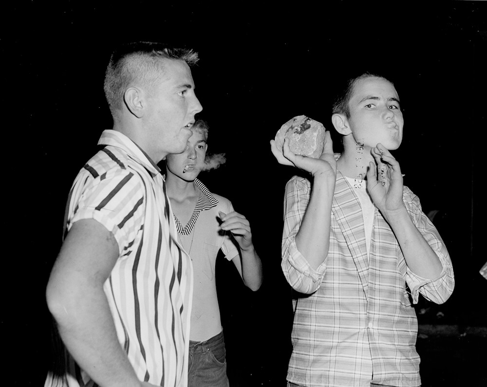A young demonstrator wields a rock. Nashville, TN, September 1957. © Nashville Public Library. A young demonstrator wields a rock. Nashville, TN, September 1957. © Nashville Public Library.