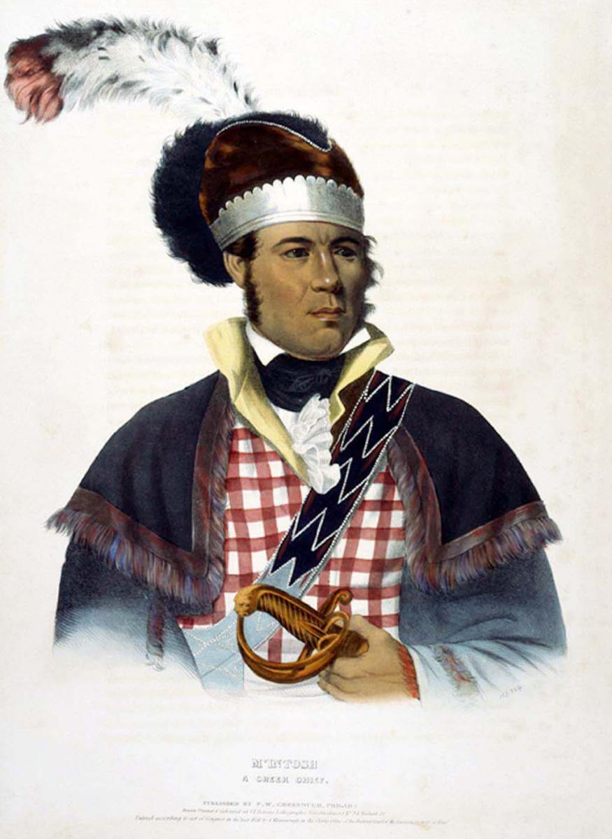 McIntosh: A Creek Chief, 1838. Painting by Charles Bird King. Courtesy of Wikimedia Commons. Image is in public domain.