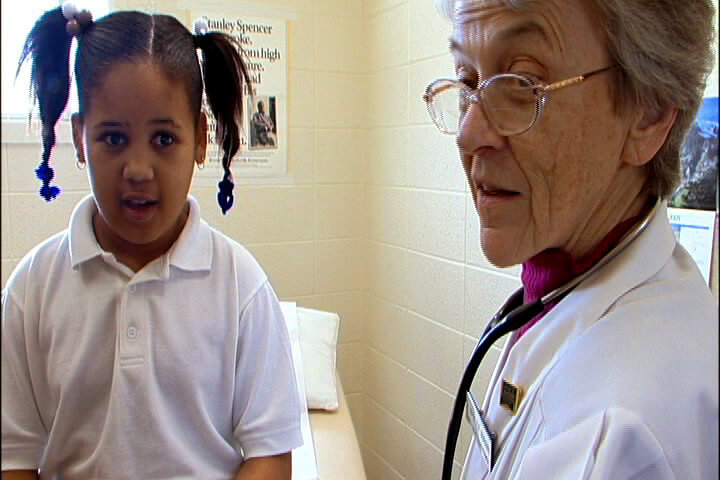Sister Manette with a patient, Bodies and Souls, 2005. Screenshot by Southern Spaces. Sister Manette with a patient, Bodies and Souls, 2005. Screenshot by Southern Spaces.