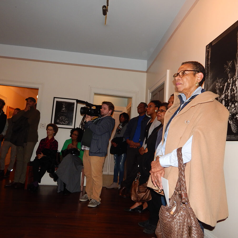 Mary Schmidt Campbell, President of Spelman College, watches students perform at the Hammonds House Museum, Atlanta, Georgia, November 22, 2015. Photograph by Jordan Streiff. Courtesy of LiFT Art Salon. Mary Schmidt Campbell, President of Spelman College, watches students perform at the Hammonds House Museum, Atlanta, Georgia, November 22, 2015. Photograph by Jordan Streiff. Courtesy of LiFT Art Salon.