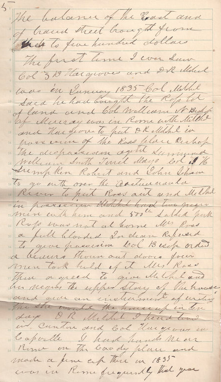Wesley Shropshire's eyewitness account of the removal of Quatie Ross, January 1835, Rome, Georgia. Written December 1, 1891. Transcription by Wesley Shropshire. Courtesy of the Rome Area History Museum. Wesley Shropshire's eyewitness account of the removal of Quatie Ross, January 1835, Rome, Georgia. Written December 1, 1891. Transcription by Wesley Shropshire. Courtesy of the Rome Area History Museum.
