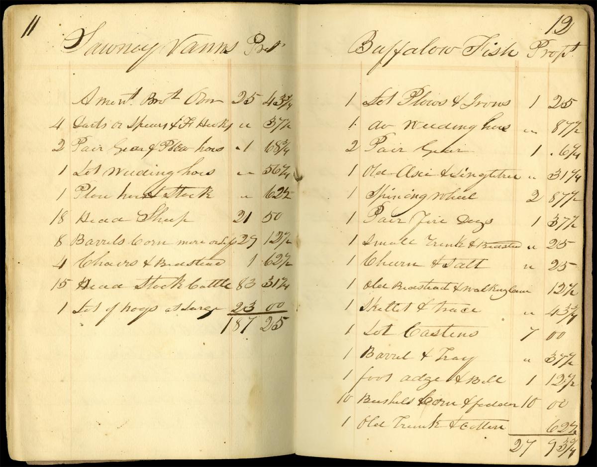 Pages from Inventory and Sale of property belonging to the Indians in Floyd County, 1838. Record by Harvey Dan Abrams. Courtesy of the Digital Library of Georgia, Georgia Historical Society. Pages from Inventory and Sale of property belonging to the Indians in Floyd County, 1838. Record by Harvey Dan Abrams. Courtesy of the Digital Library of Georgia, Georgia Historical Society.
