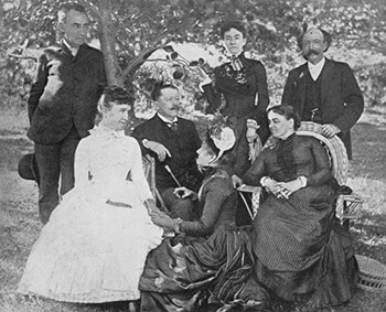 A Garden Party, Boston, Massachusetts, 1885. Standing: Edwin Booth, Fanny N. D. Murfee, James M. Bugbee. Sitting: Mary Noailles Murfree, Thomas Bailey Aldrich, Mrs. Aldrich, Elizabeth Harris Houghton. From Edd Winfield Parks, Charles Egbert Craddock (Chapel Hill: University of North Carolina Press, 1941), 127. A Garden Party, Boston, Massachusetts, 1885. Standing: Edwin Booth, Fanny N. D. Murfee, James M. Bugbee. Sitting: Mary Noailles Murfree, Thomas Bailey Aldrich, Mrs. Aldrich, Elizabeth Harris Houghton. From Edd Winfield Parks, Charles Egbert Craddock (Chapel Hill: University of North Carolina Press, 1941), 127.
