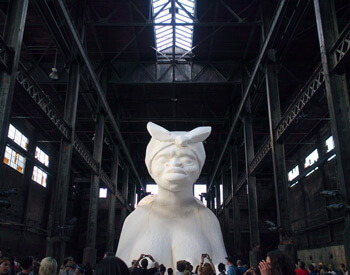 approach, photograph inside Kara Walker's A Subtlety, Brooklyn, New York, June 6, 2014. Photograph by Eric Konon. Courtesy of Eric Konon. approach, photograph inside Kara Walker's A Subtlety, Brooklyn, New York, June 6, 2014. Photograph by Eric Konon. Courtesy of Eric Konon.