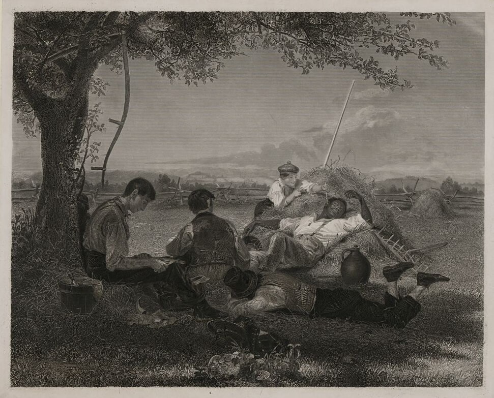 Farmers nooning, ca. 1843. Print by William Sidney Mount, engraved by Alfred Jones. Courtesy of the Library of Congress Prints and Photographs Division, loc.gov/item/2013646592.