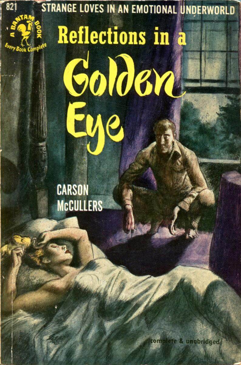 Cover of Carson McCullers's Reflections in a Golden Eye (Bantam, 1950 edition), March 23, 2013. Photograph by Flickr user Steve. Creative Commons license CC BY-NC-SA 2.0.