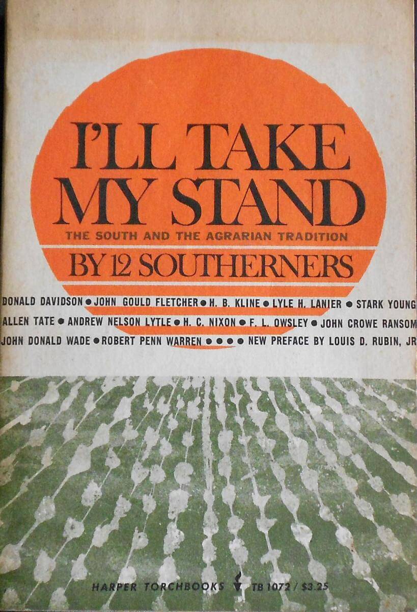 Cover of I'll Take My Stand (Harper & Brothers, 1930).