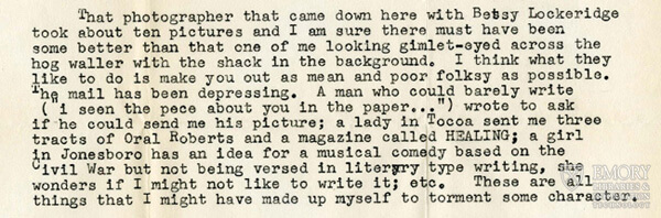 Letter dated 14 November 1959. Permission granted by The Mary Flannery O'Connor Charitable Trust. All rights reserved. Available through Emory's Manuscript, Archives, and Rare Book Library. Letter dated 14 November 1959. Permission granted by The Mary Flannery O'Connor Charitable Trust. All rights reserved. Available through Emory's Manuscript, Archives, and Rare Book Library.